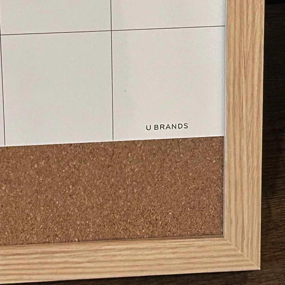 UBrands Framed Cork & Dry-Erase Calendar Board
